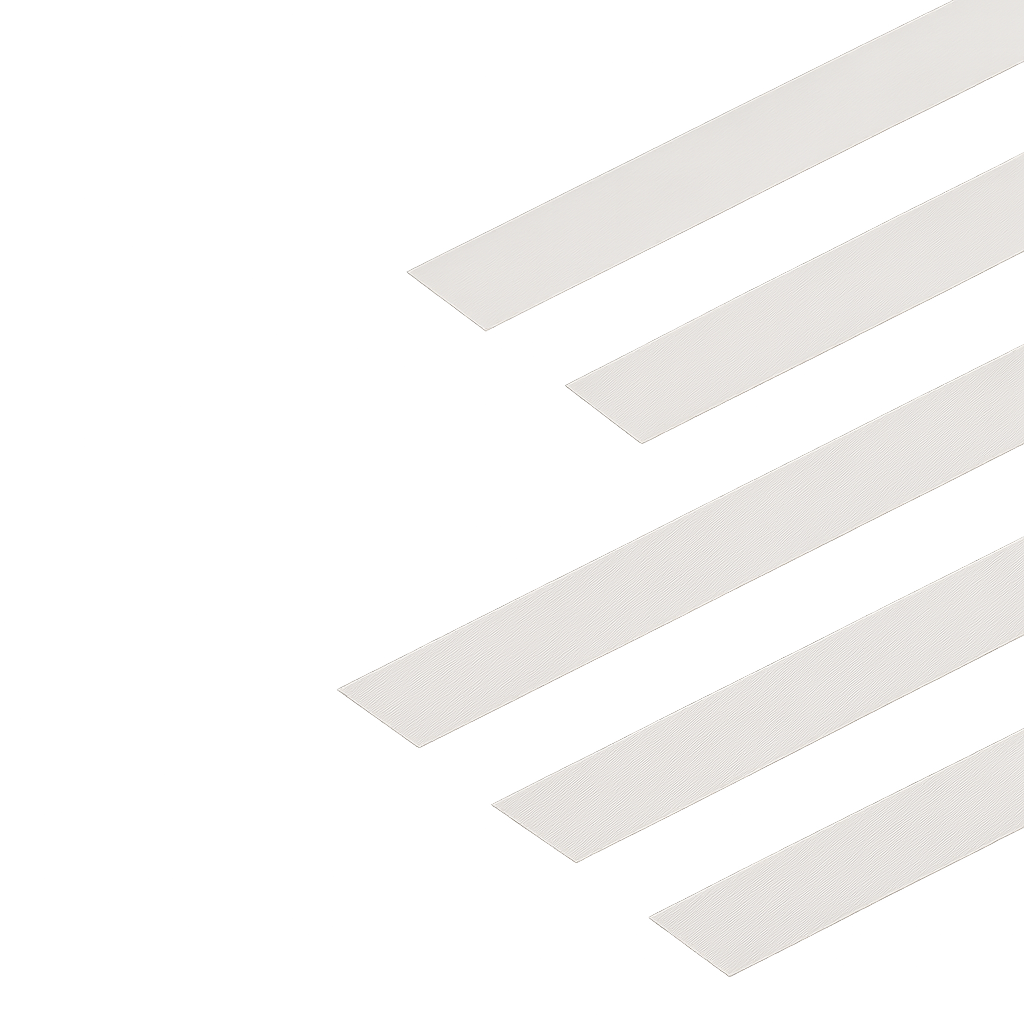 Minimalist crosswalk lines seen from above on gray concrete.
