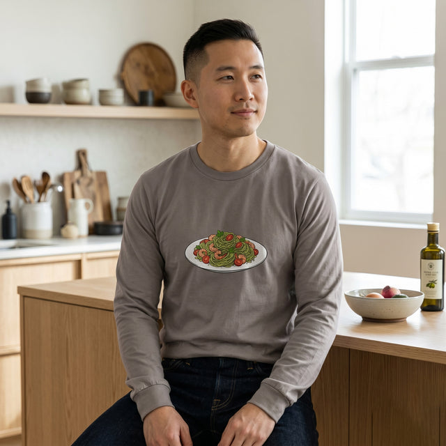 Basil Pesto & Shrimp | No. 448, Unisex Long Sleeve T-Shirt