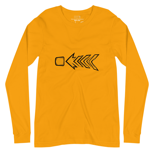 Dynamic amber arrow sequence in a clean brush-stroke style on a Long Sleeve T-Shirt.