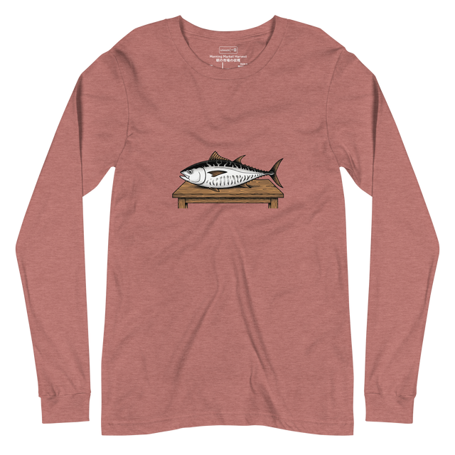 Detailed minimalist illustration of a tuna at a fish market, Long Sleeve T-Shirt.