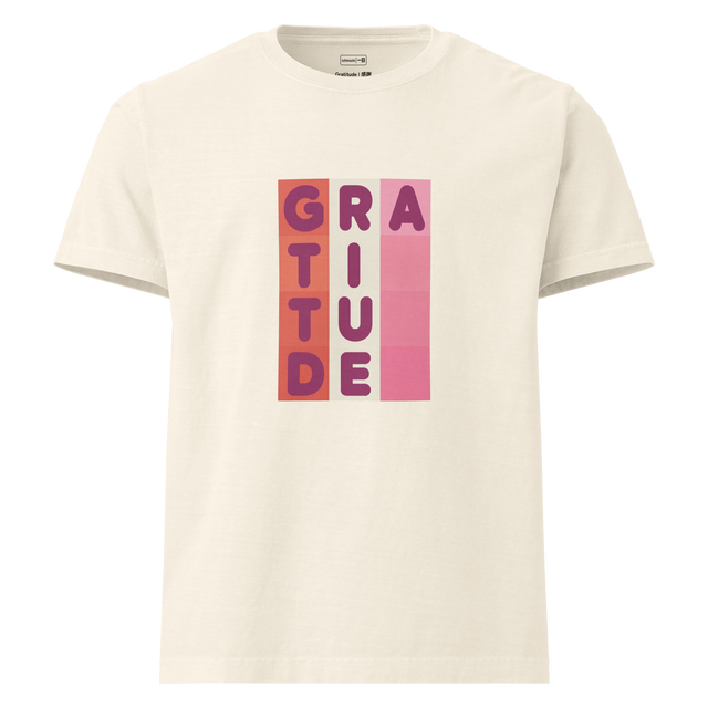 A graphic bold design featuring soft-pillowed typography inside a geometric grid printed on an Oversize T-Shirt.