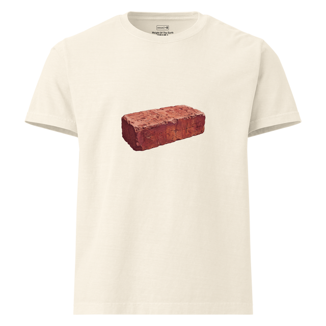 A minimalist Oversize T-Shirt featuring a red brick paver drawn in a stippled art style.