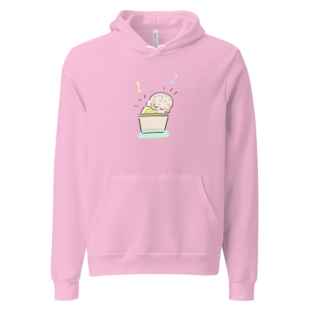 Minimalist ice cream scoop graphic on a comfortable Pullover Hoodie.