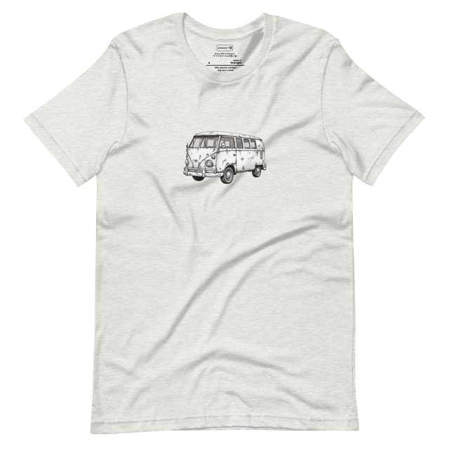 Ink drawing of a vintage van showing wear and rust Short Sleeve T-Shirt