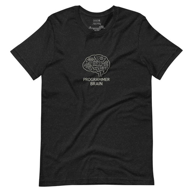 Programmer Brain #103 - Abstract programmer's brain illustration with circuit wiring code blocks and scattered notes