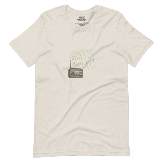 Signal Lost #108 - Hand-drawn vintage shortwave radio with colorful frequency waves and crosshatch details