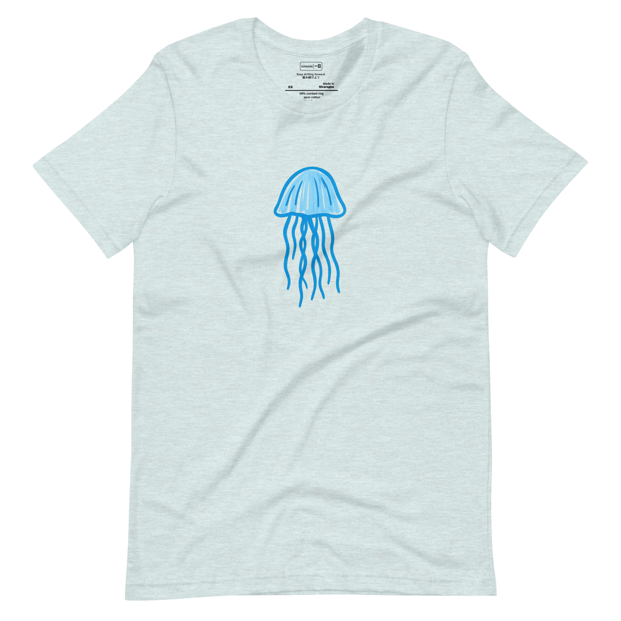 Marker sketch of a drifting jellyfish in minimalist style