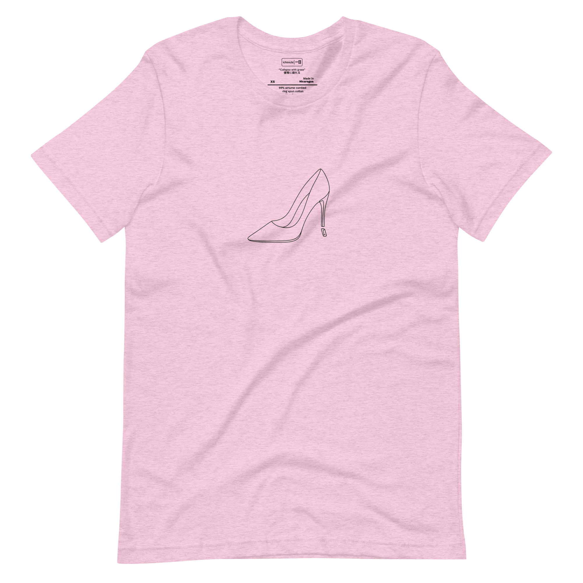Minimalist line drawing of a broken stiletto heel