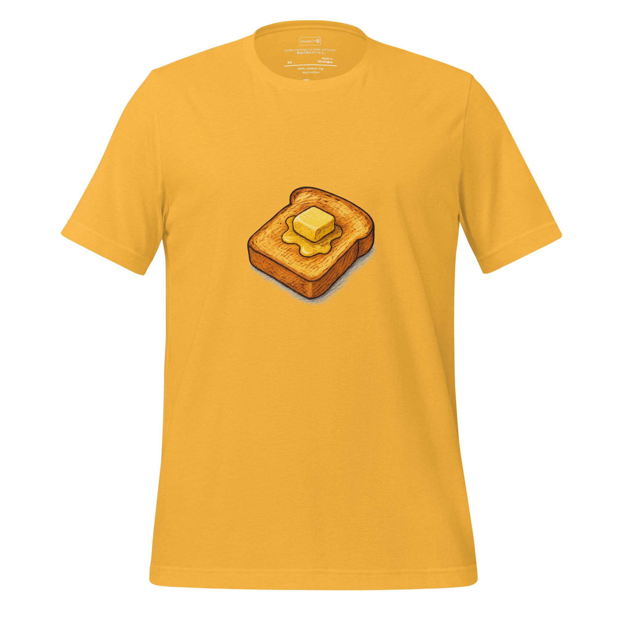 Golden Morning #113 - Crosshatch illustration of French toast with melting butter celebrating breakfast comfort