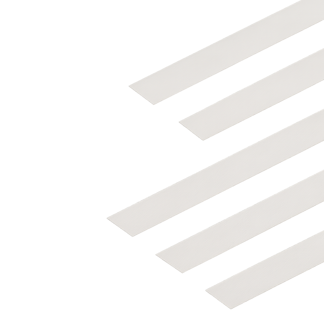 Minimalist crosswalk lines seen from above on gray concrete.