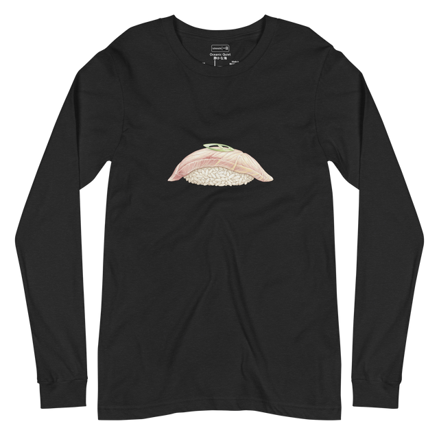 Detailed stippled hamachi graphic on a Long Sleeve T-Shirt.