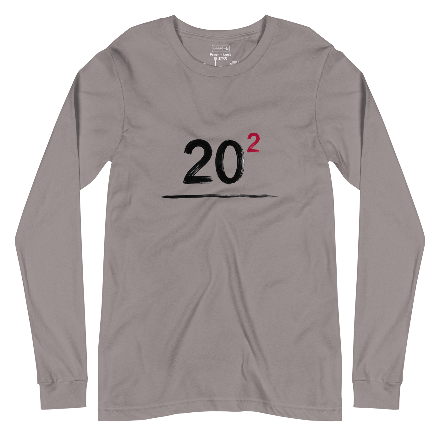 Architectural 20 squared mathematical graphic in red and black on a Long Sleeve T-Shirt.