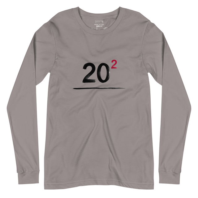 Architectural 20 squared mathematical graphic in red and black on a Long Sleeve T-Shirt.