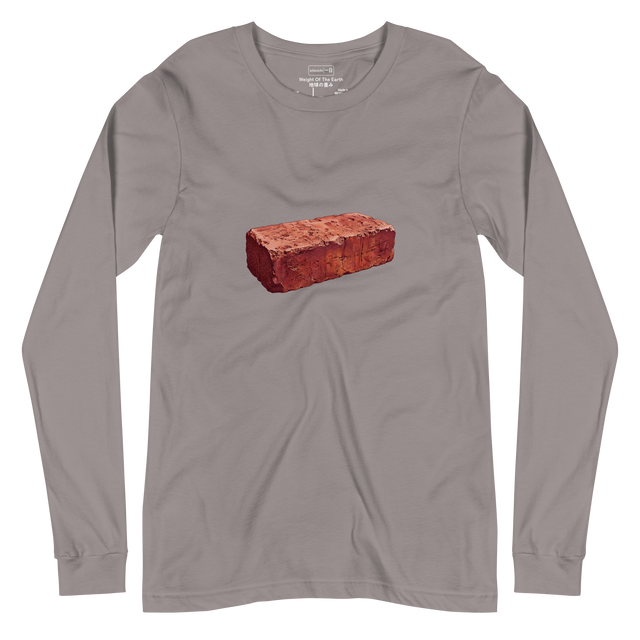 A minimalist Long Sleeve T-Shirt featuring a red brick paver drawn in a stippled art style.