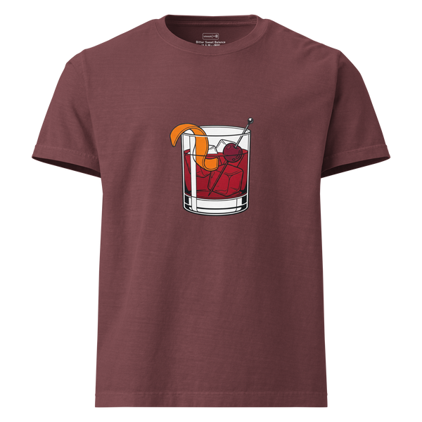 Negroni on the Rocks No. 489 Oversize T-Shirt – Washed Maroon – Minimalist Studio Showcase