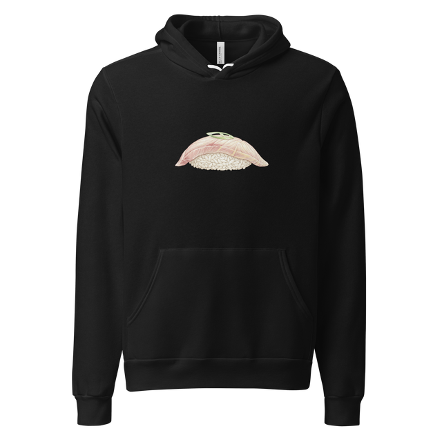Hamachi yellowtail sushi stippled art on a Pullover Hoodie.