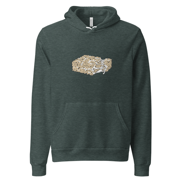 Marker illustration of a crispy rice cereal treat with melting gooey marshmallow on a Pullover Hoodie.