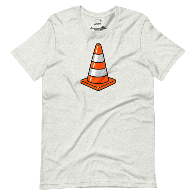 Minimalist illustration of a single orange traffic cone symbolizing calm reliability and balance in motion.