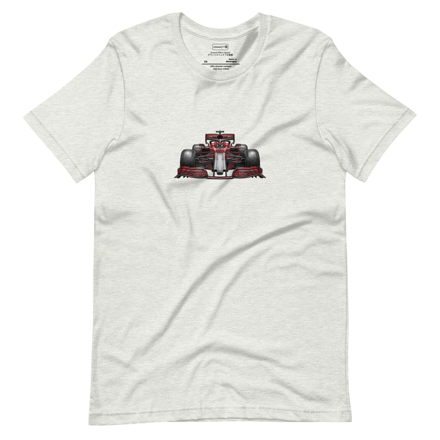 An ink illustration of a Formula One car front wing from a low angle on a Short Sleeve T-Shirt.