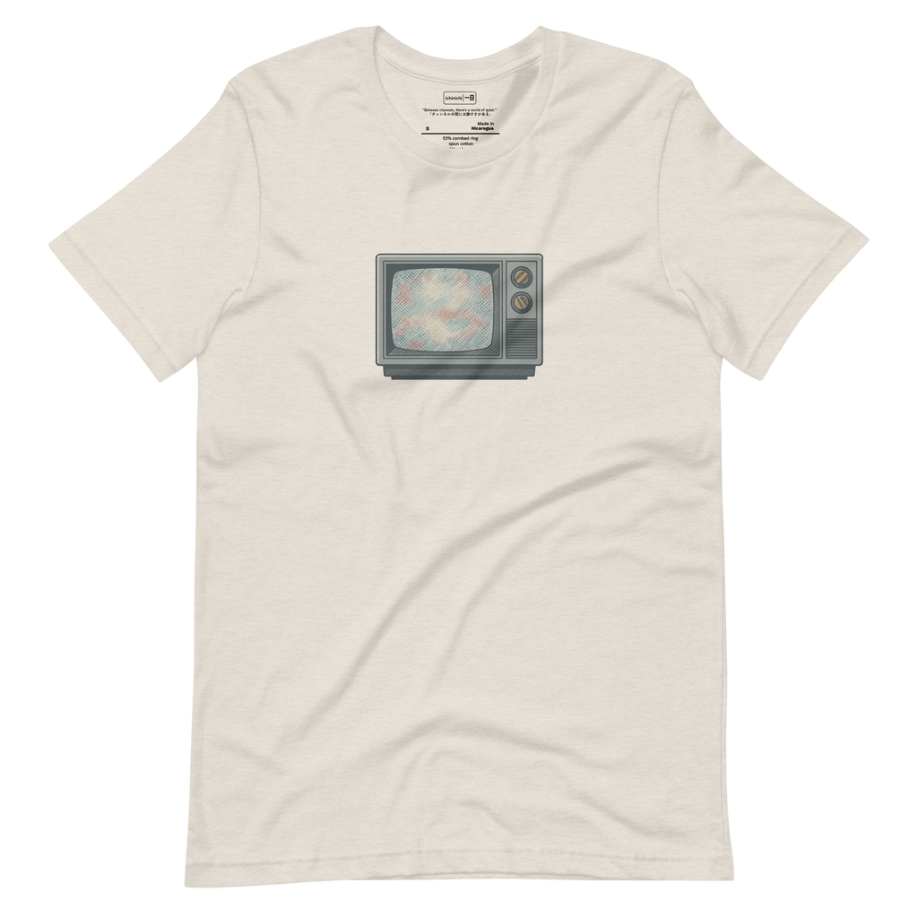 Static Signal #107 - Vintage CRT television with crosshatch static screen texture and minimalist frame