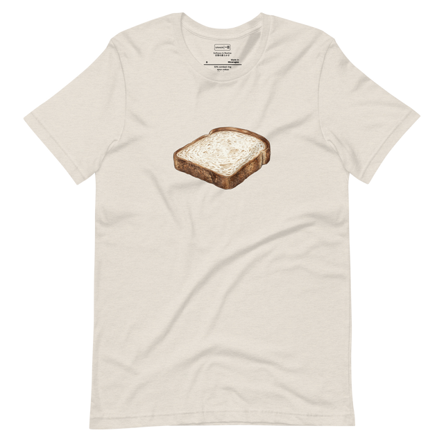 A minimalist hand-drawn color pencil illustration of shokupan on a Short Sleeve T-Shirt.
