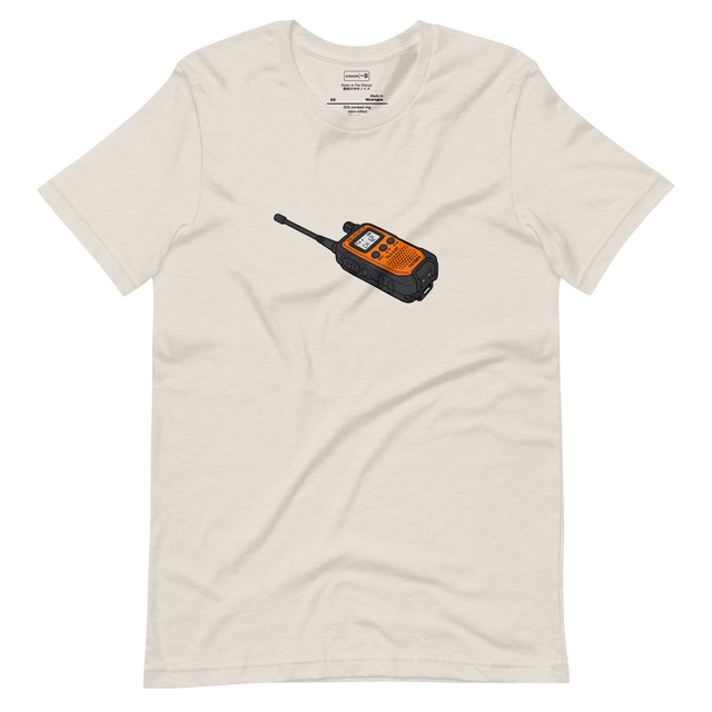 Moderately simple marker illustration of a single walkie-talkie with a long antenna on a Short Sleeve T-Shirt