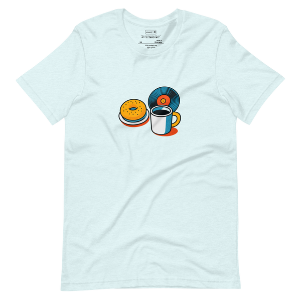 Bagels, Coffee, Vinyl No. 239 – T-Shirt – Lifestyle Video