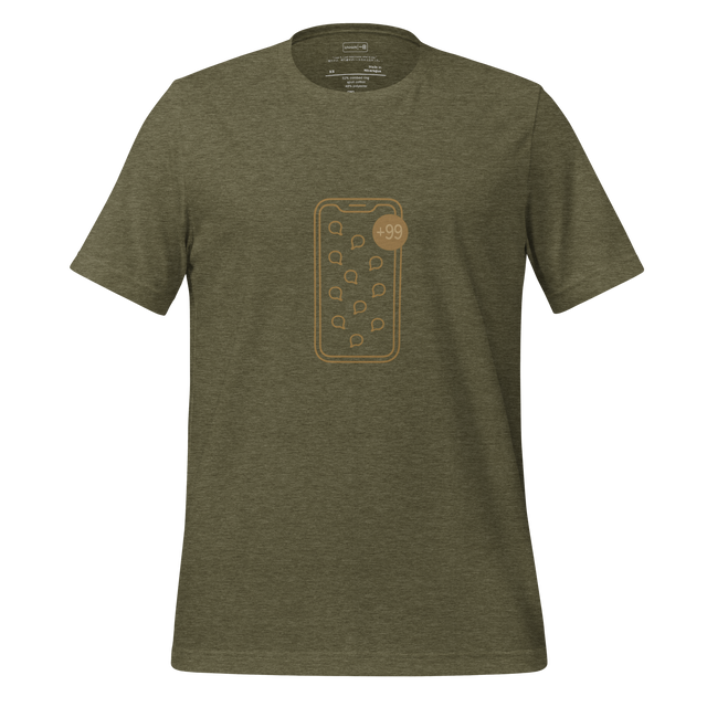 Minimal line graphic of a message notification symbol with a thoughtful caption
