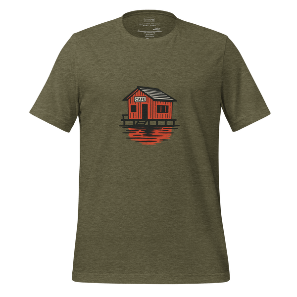 Cafe on the Lake – Unisex T-Shirt – Lifestyle Video
