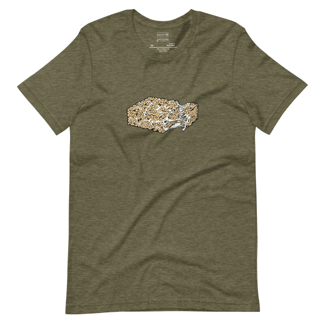 Marker illustration of a crispy rice cereal treat with melting gooey marshmallow on a Short Sleeve T-Shirt.