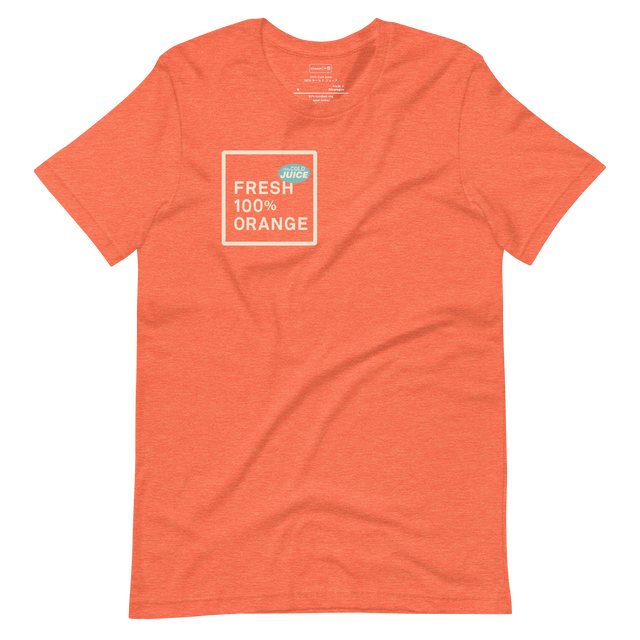 Flat graphic design of "100% Cold Juice" text in a bold, retro style on a Short Sleeve T-Shirt.