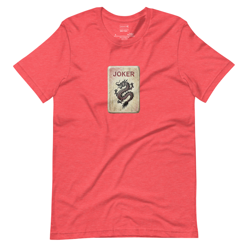 Hand-drawn illustration of a single Mahjong Joker tile on a Unisex T-Shirt.