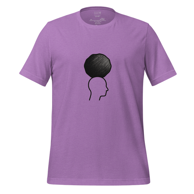 Heavy Head #125 - Minimalist line drawing of head with boulder symbolizing mental weight and heavy thoughts