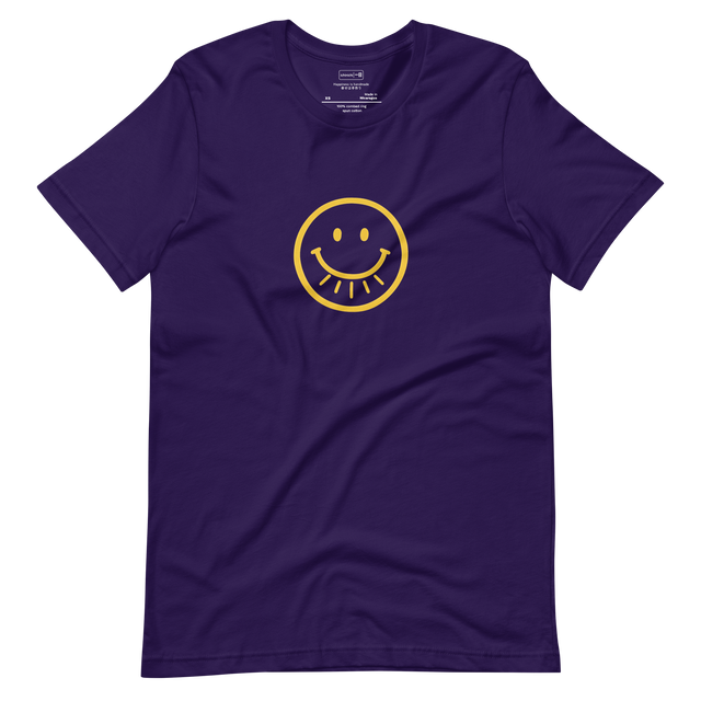 Pure Content #110 - Hand-drawn imperfect smiley face with radiating sunburst symbolizing authentic happiness