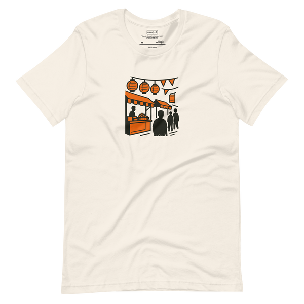 Market Scene Graphic Tee – Vintage White – Night Market Edition