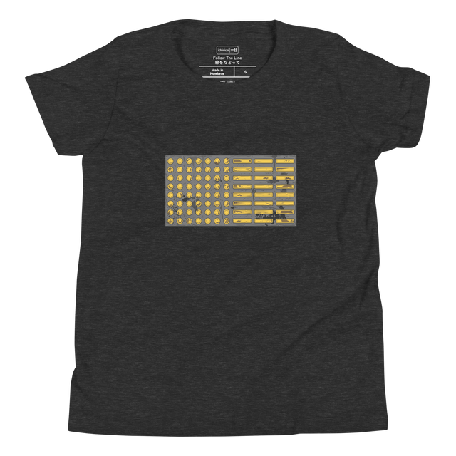 Detailed top-down marker illustration of Tokyo tactile paving on a youth t-shirt.
