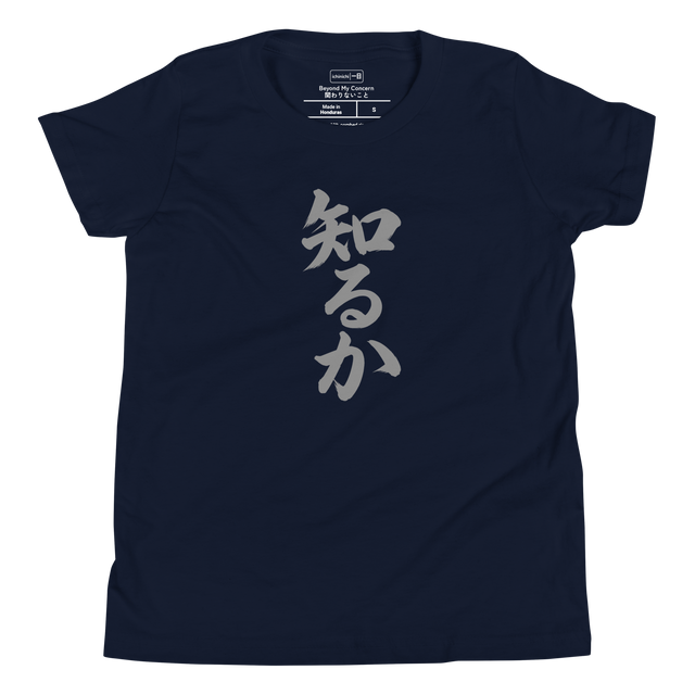 Youth T-Shirt featuring pewter-colored Japanese brush strokes.